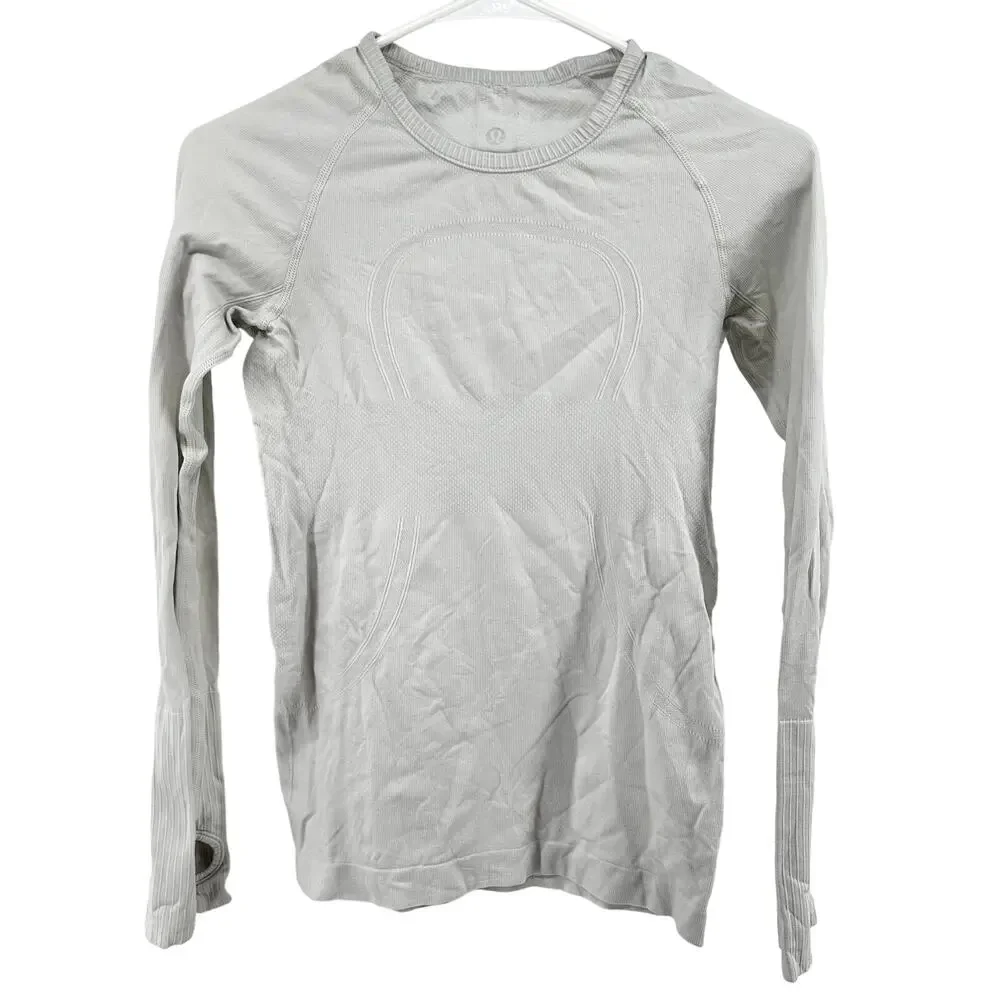 Lululemon Swiftly Tech Long Sleeve Crew Silverescent X-STATIC Seamless White 4